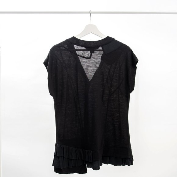 Marc by Marc Jacobs V-Neck T-shirt with Ruffle Hem - Picture 2 of 3